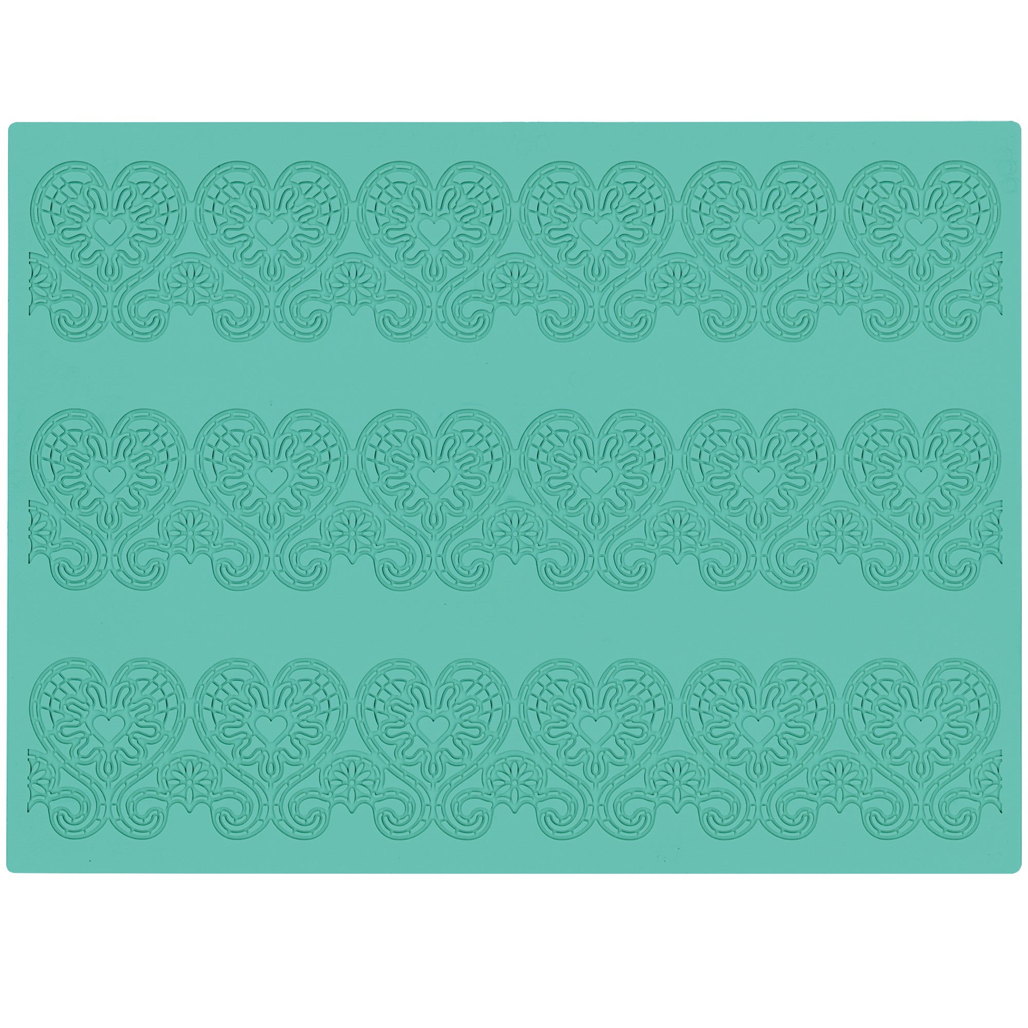 "HERZ-BORDÜREN" 3 GLEICHE BORDÜREN, DEKORMATTE AUS SILIKON "HERZ-BORDÜREN" 3 GLEICHE BORDÜREN, DEKORMATTE AUS SILIKON