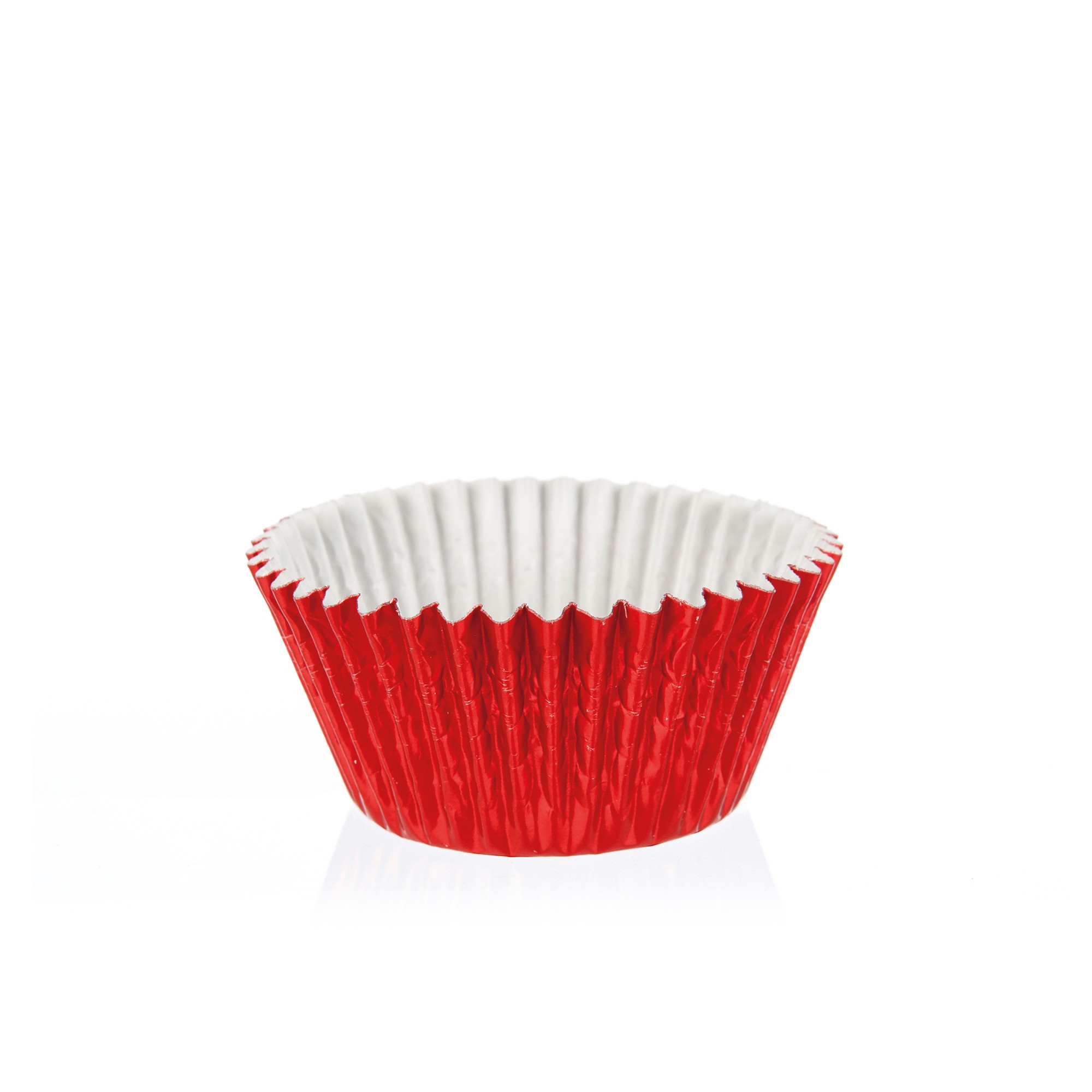 ROT METALLIC CUPCAKE- & MUFFINKAPSELN, FOLIELAMINIERTER PERGAMENTERSATZ FETTDICHT