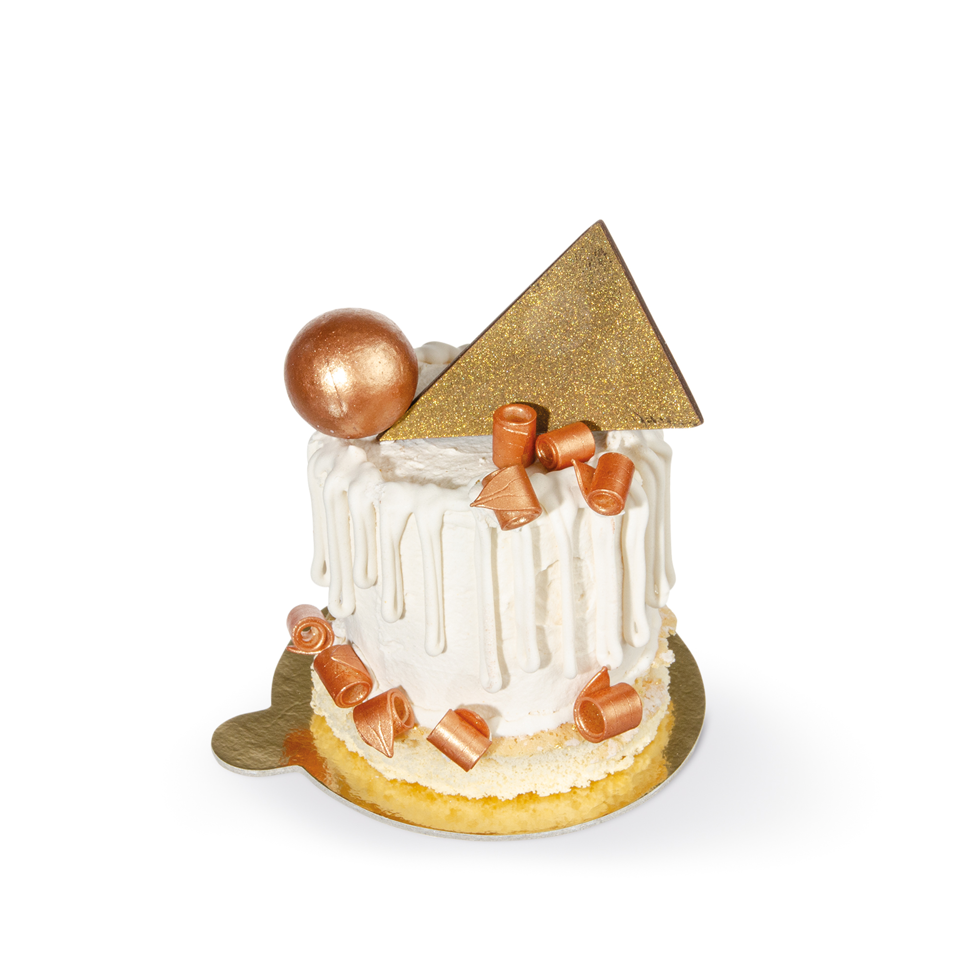 KLEINE TORTENSCHEIBEN RUND 7 CM MIT LASCHE, AUS GOLD KASCHIERTEM KARTON