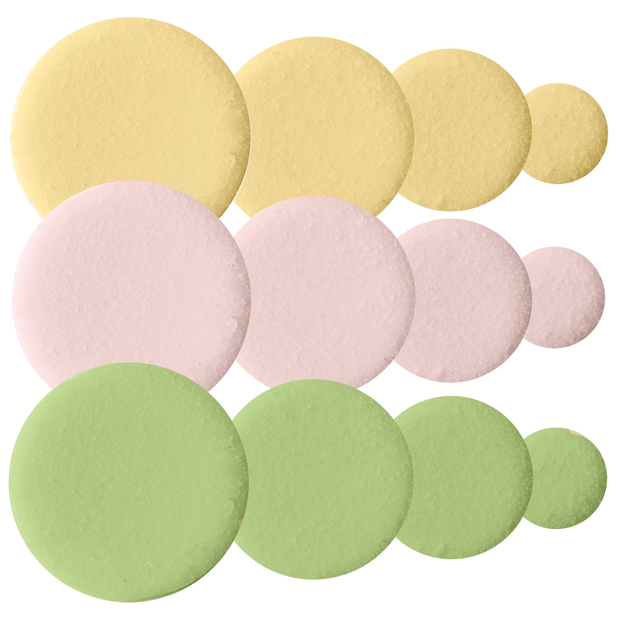 PASTELLBUNTE PUNKTE-AUFLEGER, WEISSE SCHOKOLADE GEFÄRBT PASTELLBUNTE PUNKTE-AUFLEGER, WEISSE SCHOKOLADE GEFÄRBT