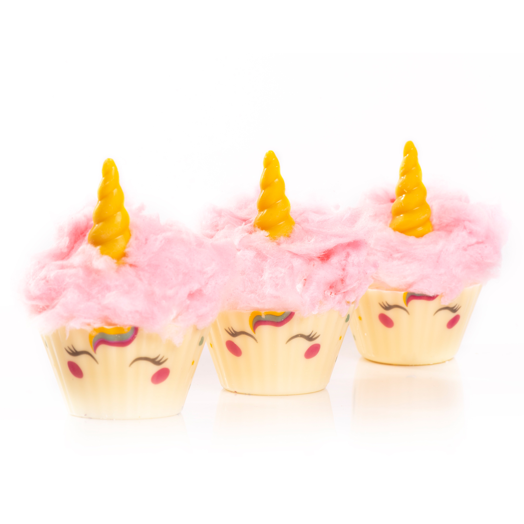 CUPCAKE CUPS "EINHORN", WEISSE SCHOKOLADE BEDRUCKT