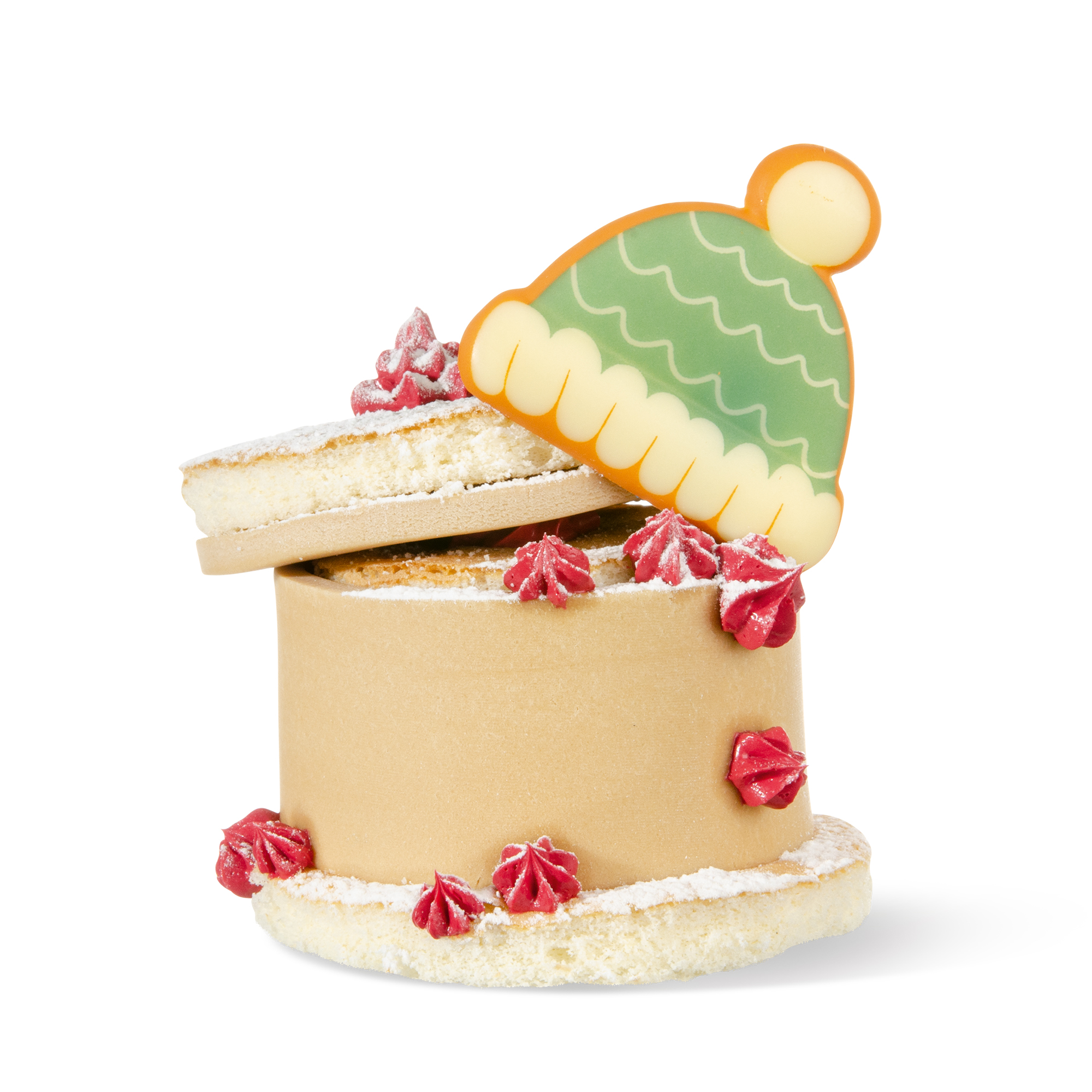 WINTER MÜTZEN, WEISSE SCHOKOLADE GEFÄRBT WINTER MÜTZEN, WEISSE SCHOKOLADE GEFÄRBT