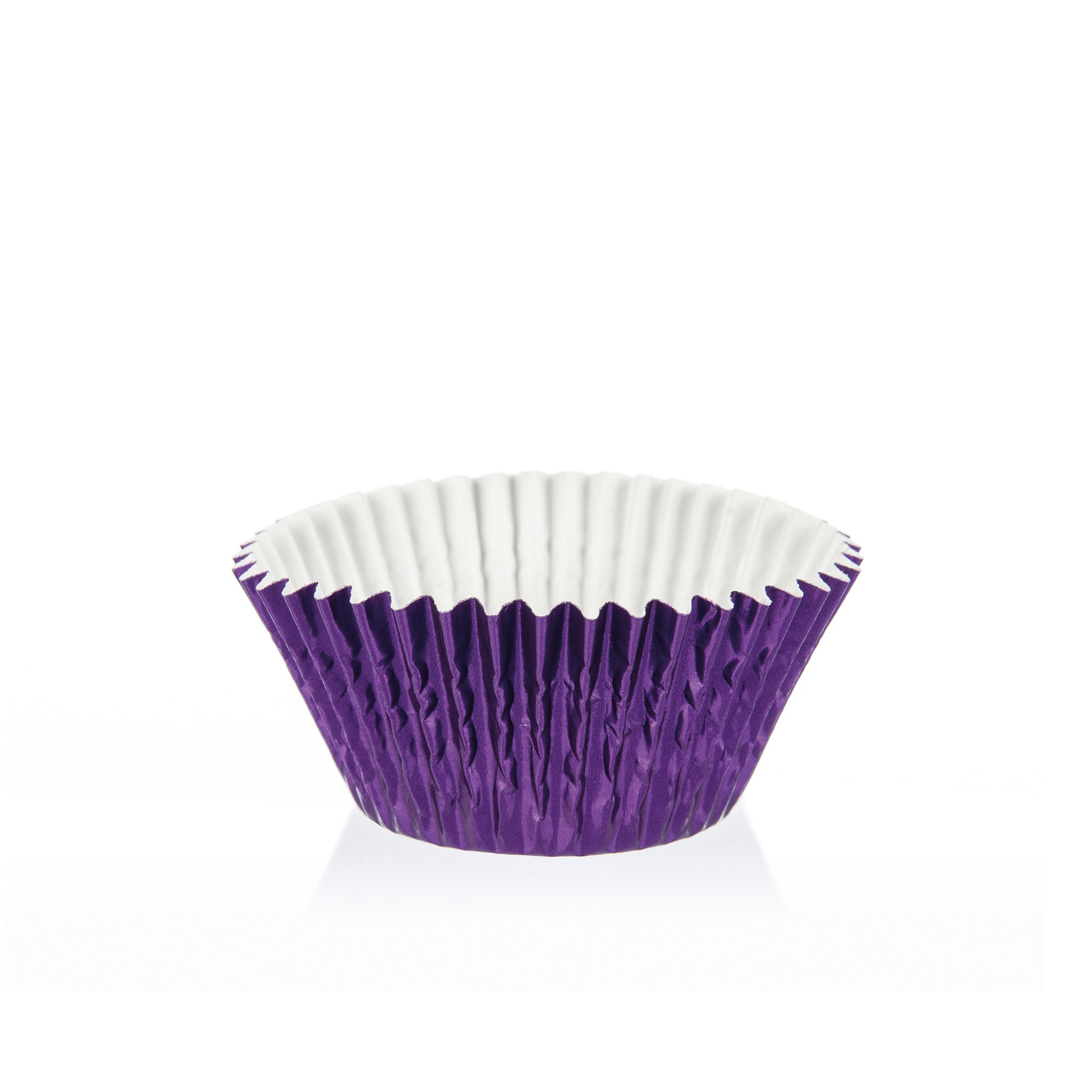 DUNKELLILA METALLIC CUPCAKE- & MUFFINKAPSELN, FOLIELAMINIERTER PERGAMENTERSATZ FETTDICHT