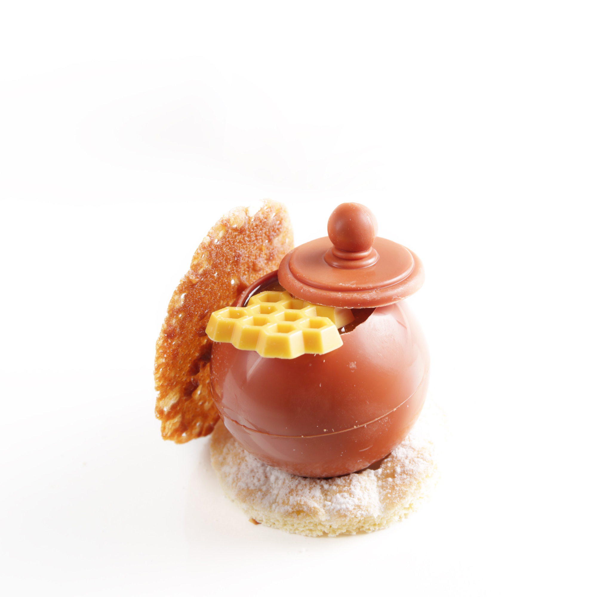 HONIGTÖPFE MIT DECKEL, WEISSE SCHOKOLADE GEFÄRBT HONIGTÖPFE MIT DECKEL, WEISSE SCHOKOLADE GEFÄRBT