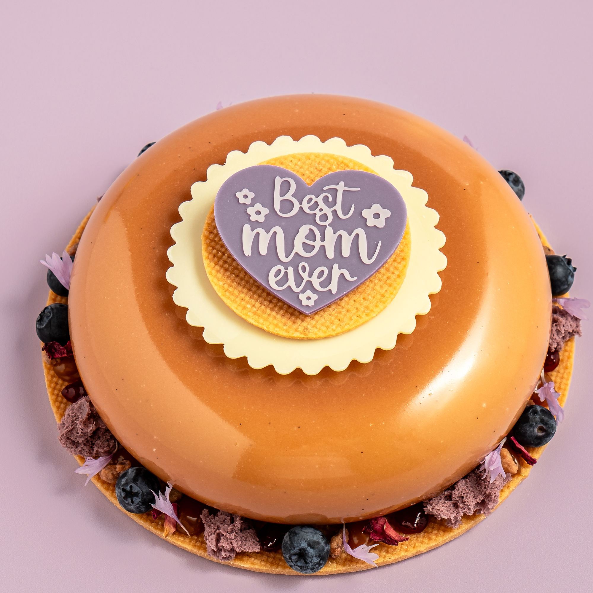 RELIEF HERZ "BEST MOM EVER", WEISSE SCHOKOLADE GEFÄRBT