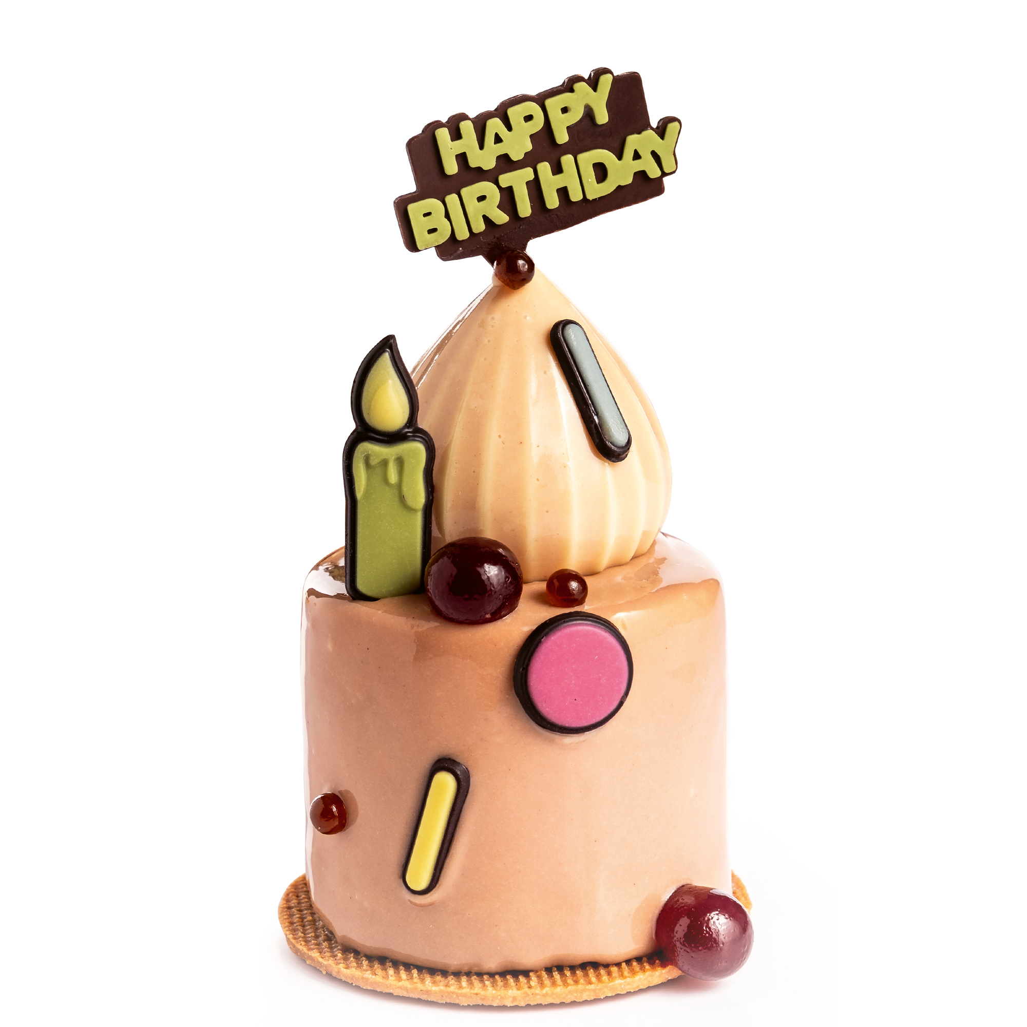 AUFSTECKER/AUFLEGER "HAPPY BIRTHDAY", DUNKLE SCHOKOLADE