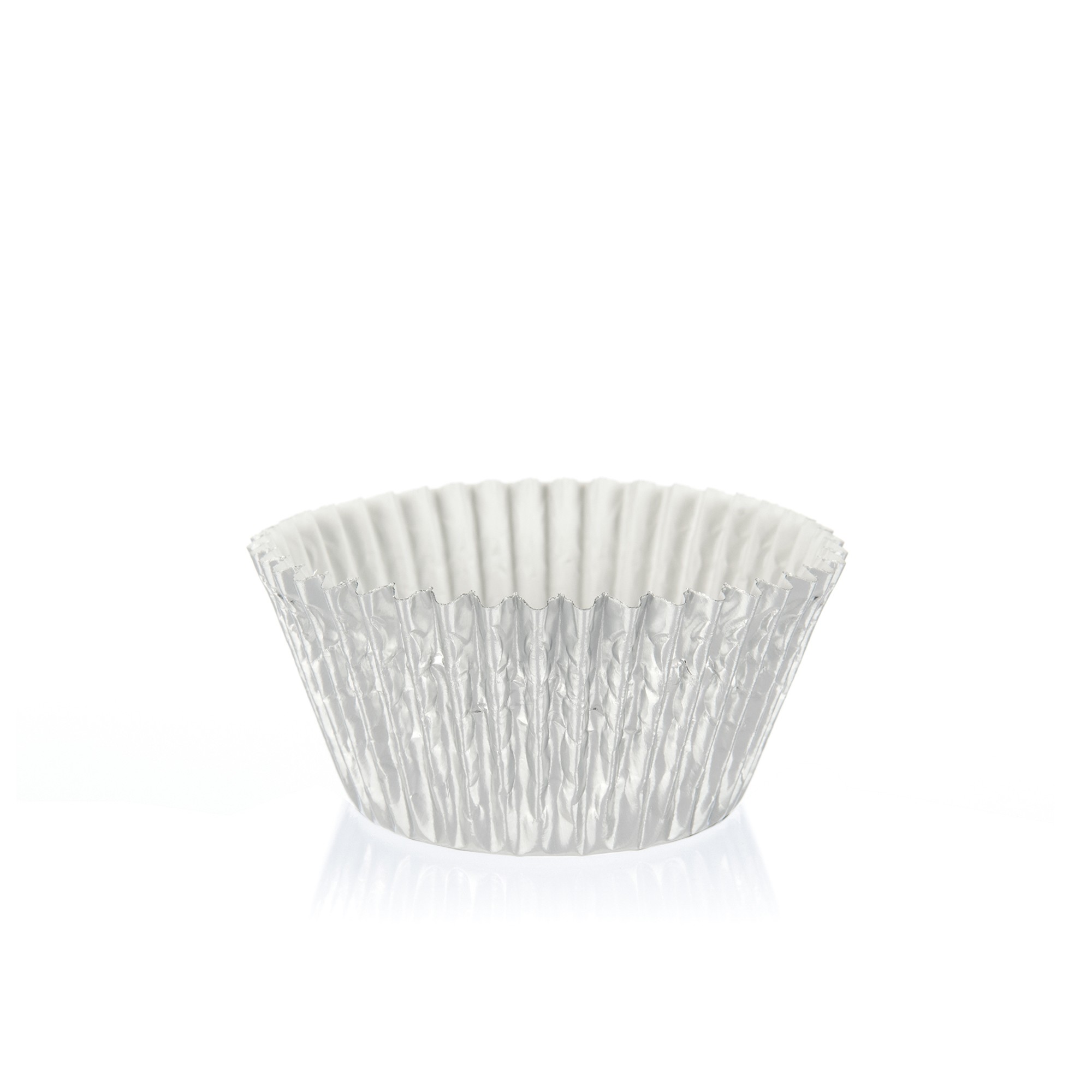 SILBER METALLIC CUPCAKE- & MUFFINKAPSELN, FOLIELAMINIERTER PERGAMENTERSATZ FETTDICHT