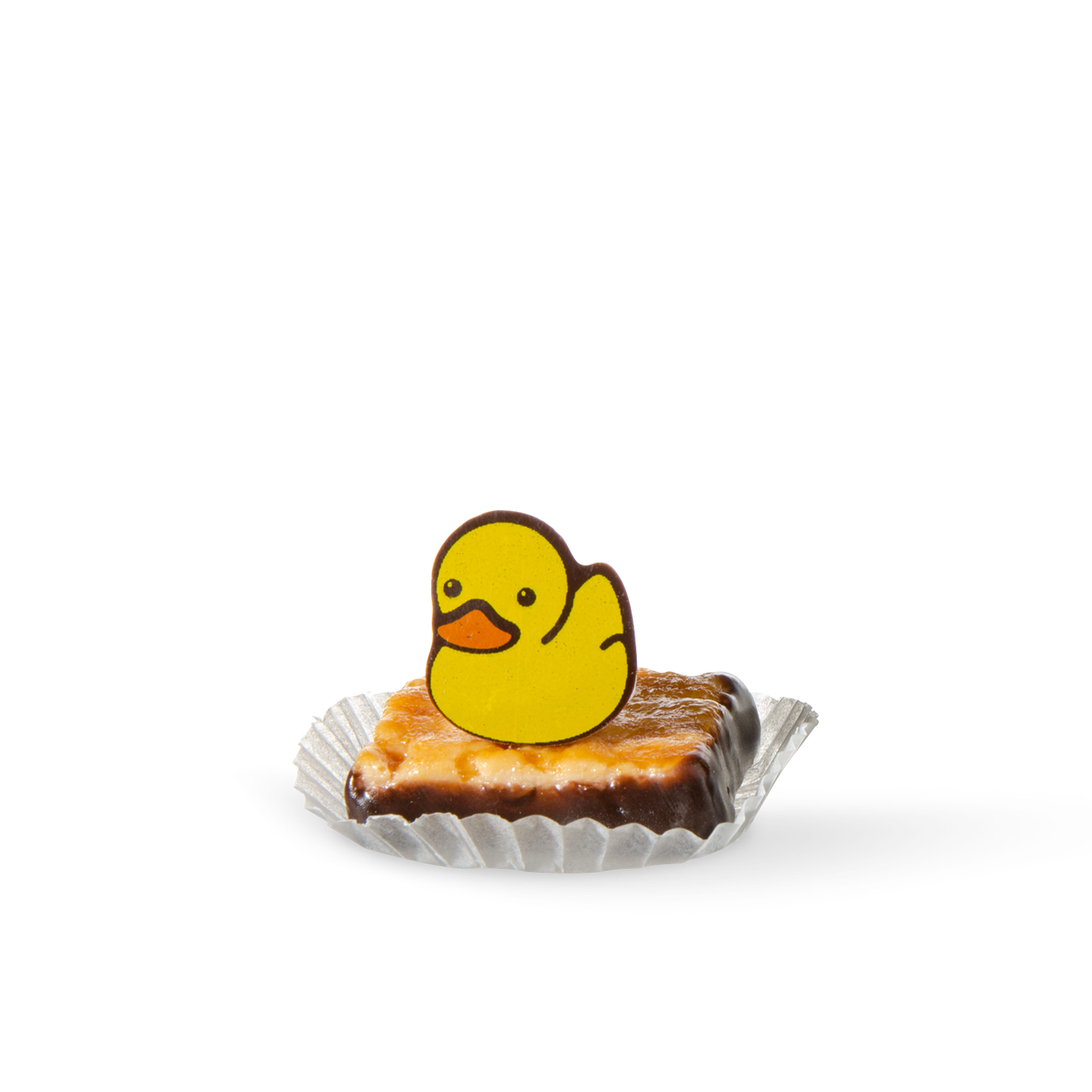 KLEINE ENTEN AUFLEGER, DUNKLE SCHOKOLADE BEDRUCKT