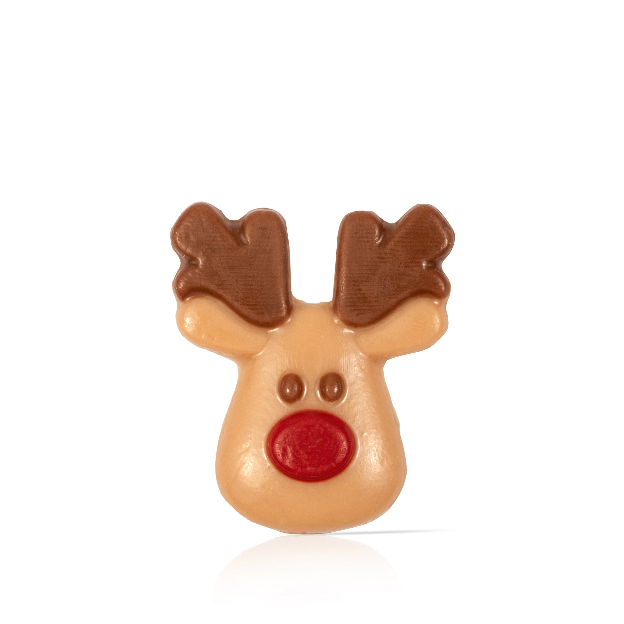RENTIER AUFLEGER "RED NOSE", SCHOKOLADE GEFÄRBT RENTIER AUFLEGER "RED NOSE", SCHOKOLADE GEFÄRBT