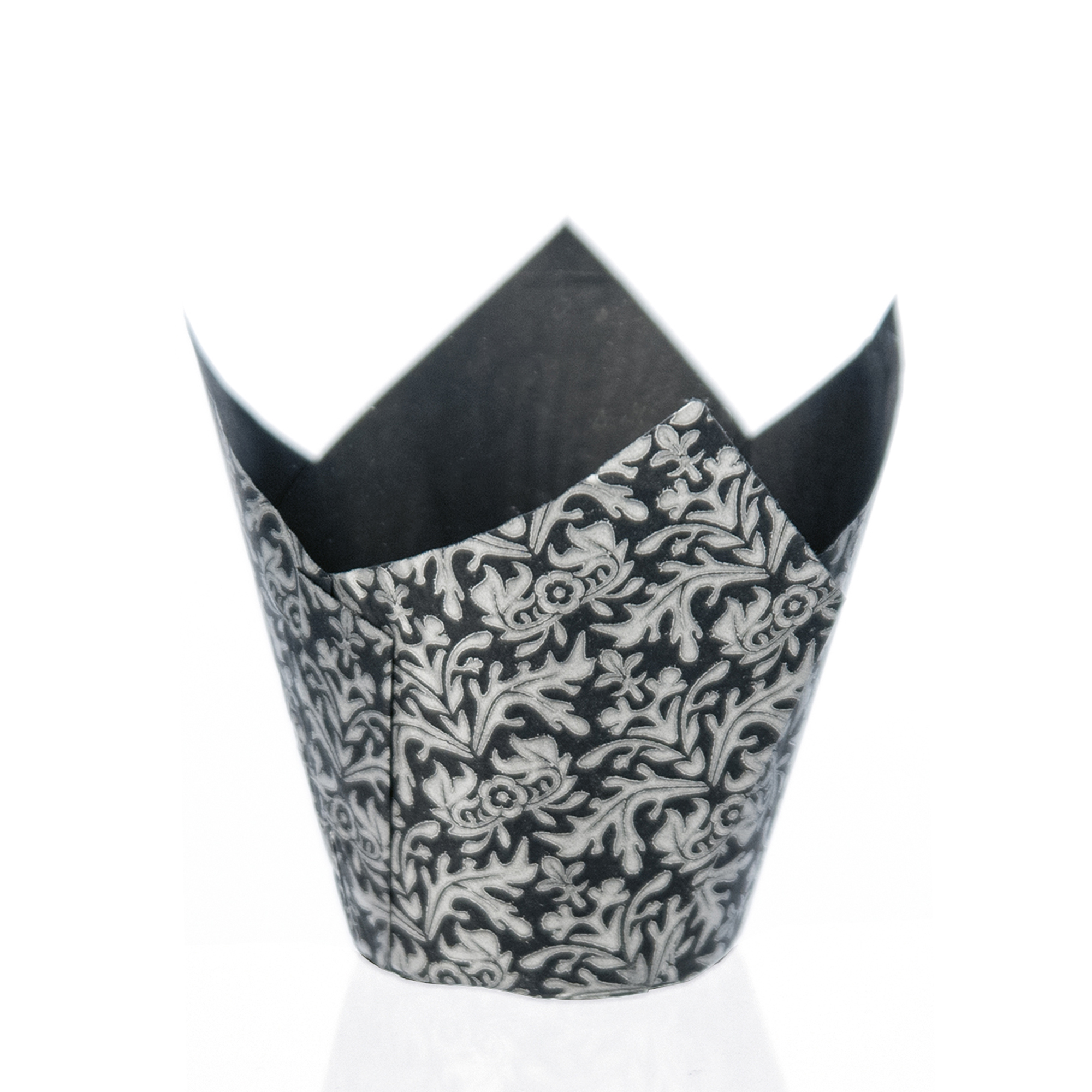 SCHWARZ-SILBER MUFFIN WRAPS, BACKPAPIER FORMGEPRESST