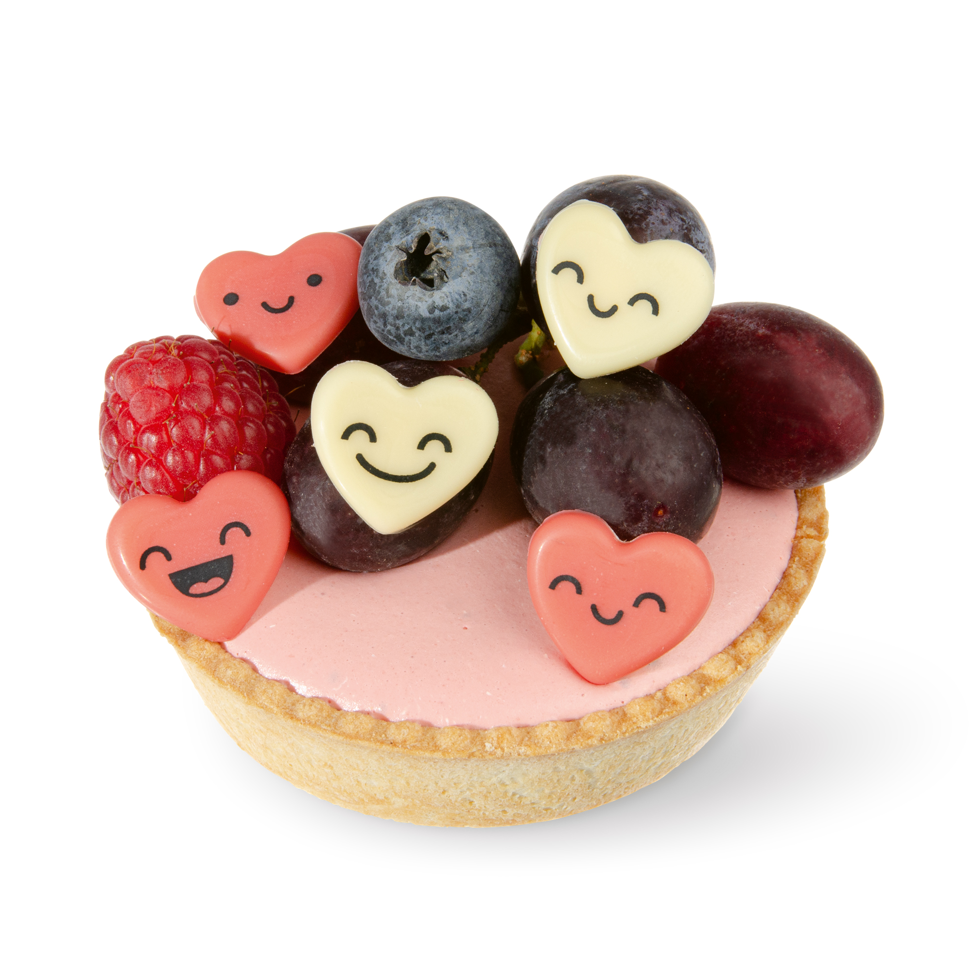 KLEINE LACHENDE HERZEN, WEISSE SCHOKOLADE GEFÄRBT UND BEDRUCKT KLEINE LACHENDE HERZEN, WEISSE SCHOKOLADE GEFÄRBT UND BEDRUCKT