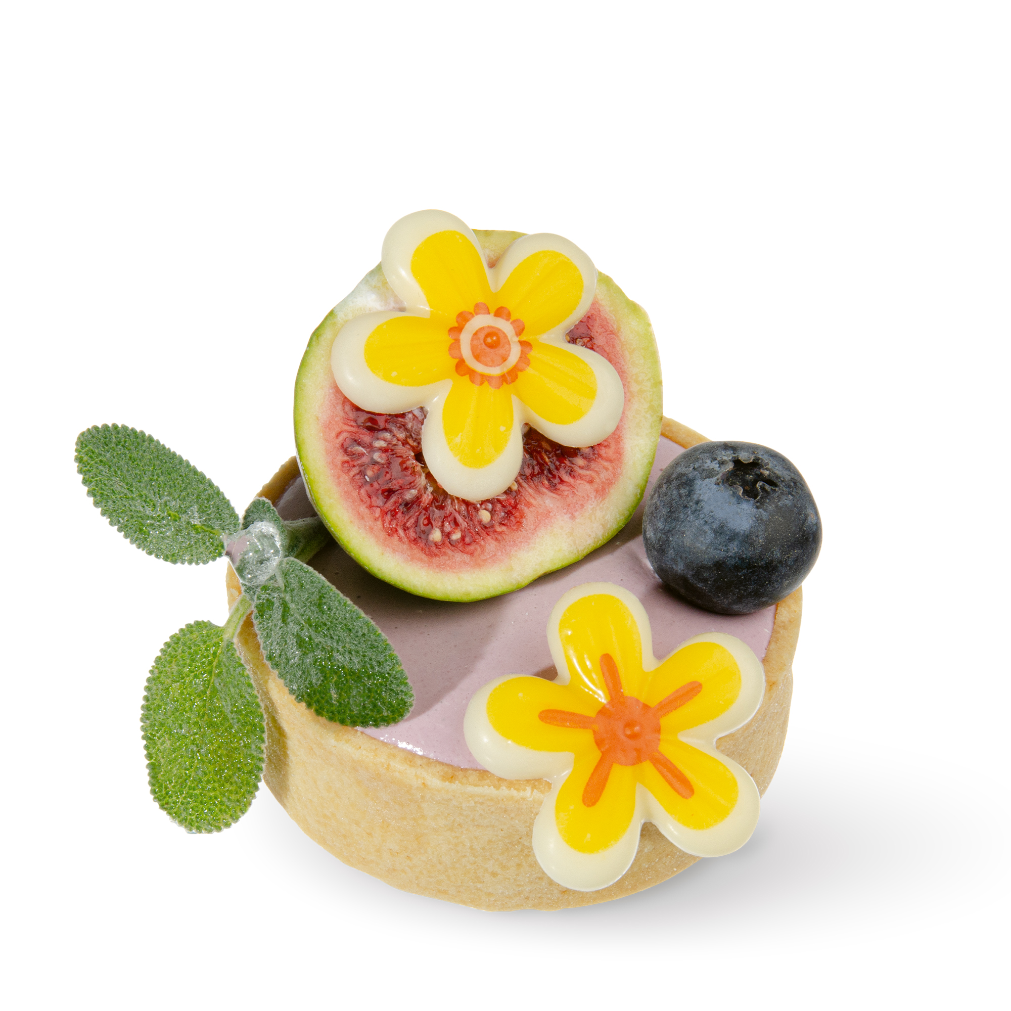BLUMEN GELB SORTIERT, WEISSE SCHOKOLADE BEDRUCKT