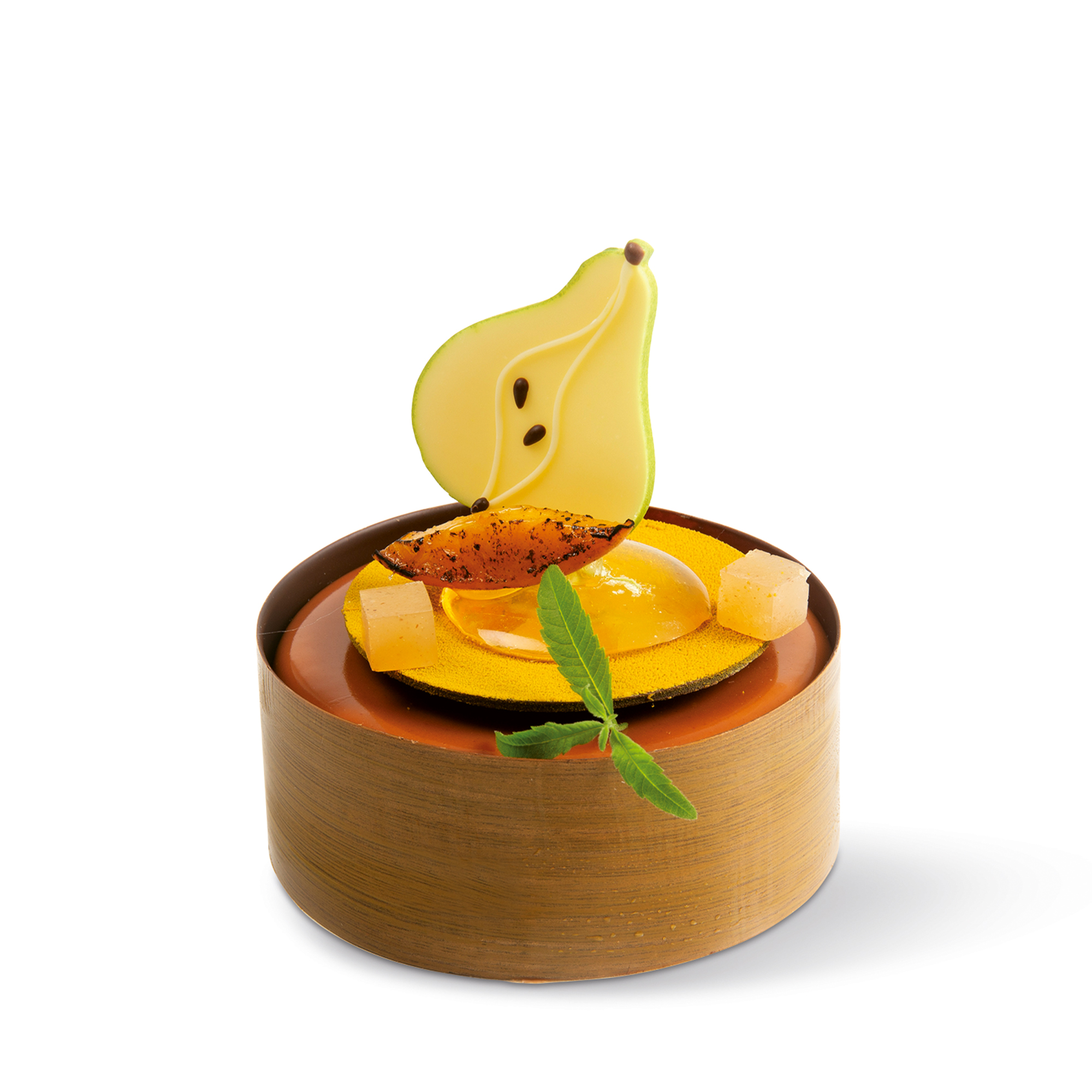 AUFLEGER "BIRNE", WEISSE SCHOKOLADE GEFÄRBT AUFLEGER "BIRNE", WEISSE SCHOKOLADE GEFÄRBT