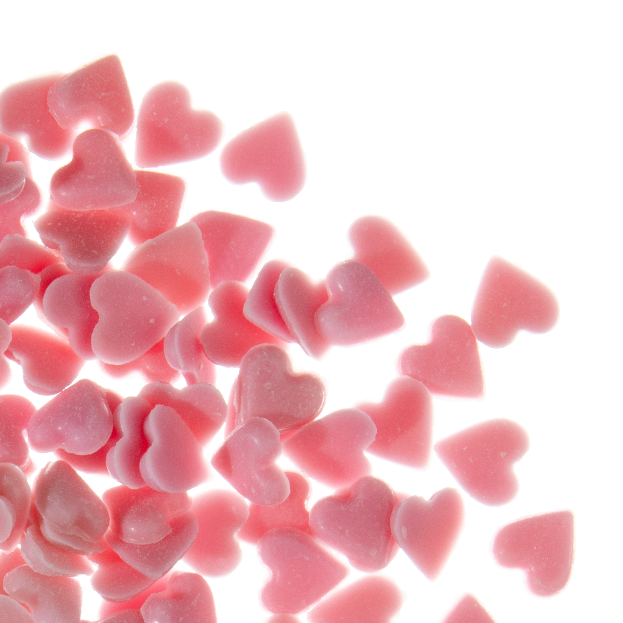 ROSA STREU-HERZCHEN, SCHOKOLADE GEFÄRBT ROSA STREU-HERZCHEN, SCHOKOLADE GEFÄRBT