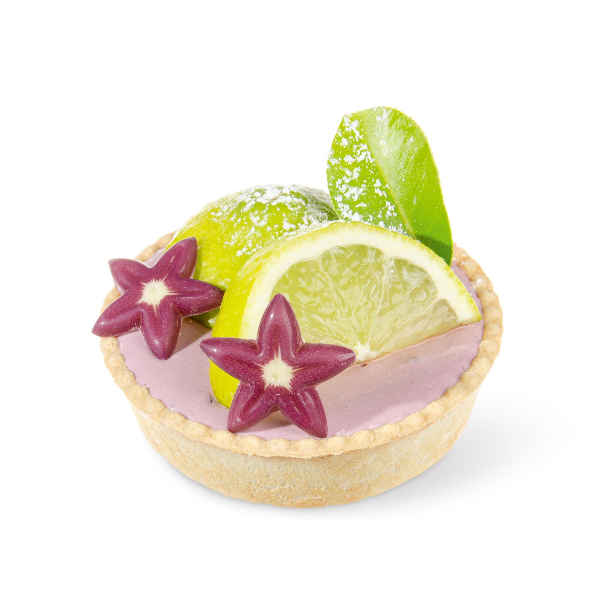 STERNBLUMEN LILA, WEISSE SCHOKOLADE BEDRUCKT STERNBLUMEN LILA, WEISSE SCHOKOLADE BEDRUCKT