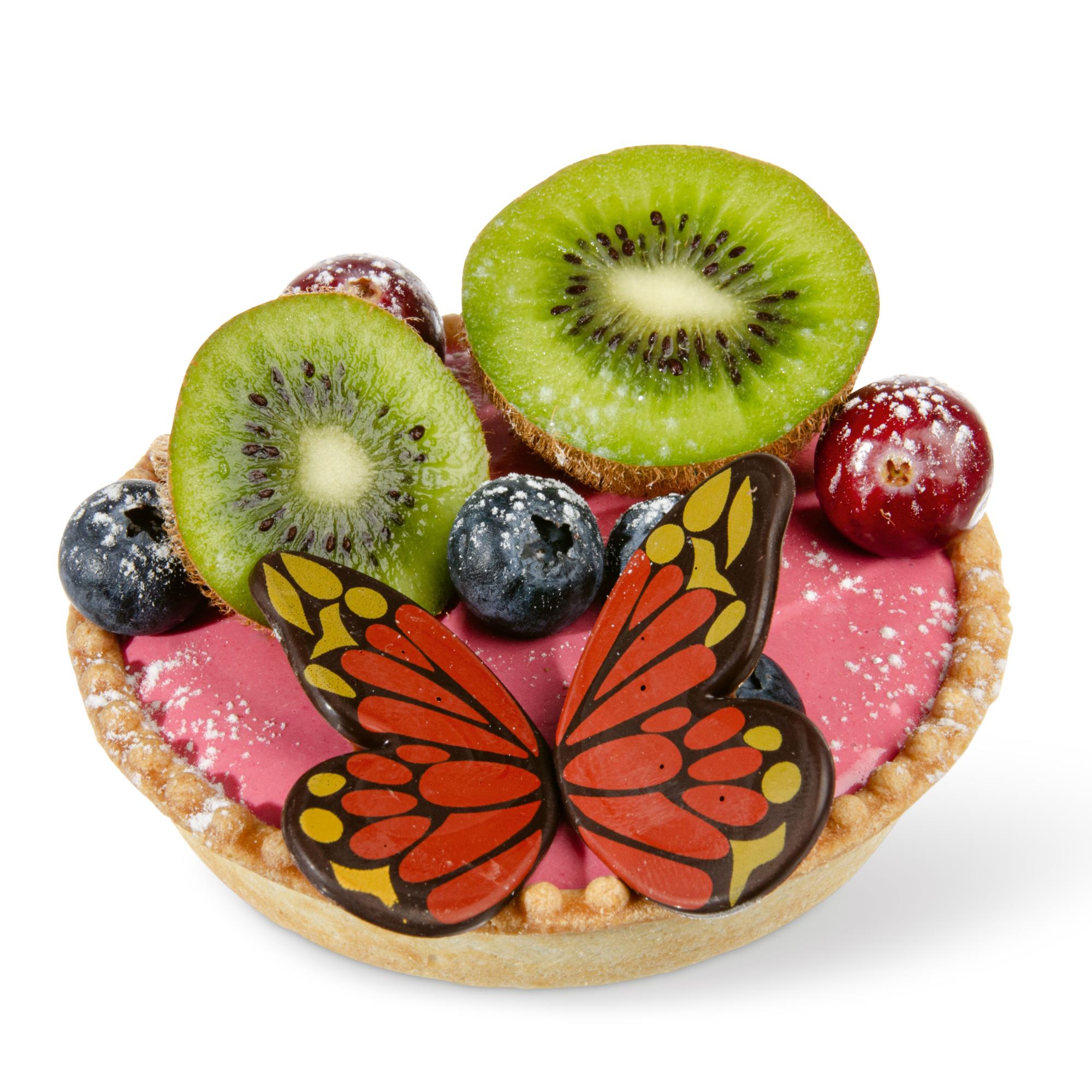 SCHMETTERLING FLÜGEL ROT, DUNKLE SCHOKOLADE BEDRUCKT SCHMETTERLING FLÜGEL ROT, DUNKLE SCHOKOLADE BEDRUCKT