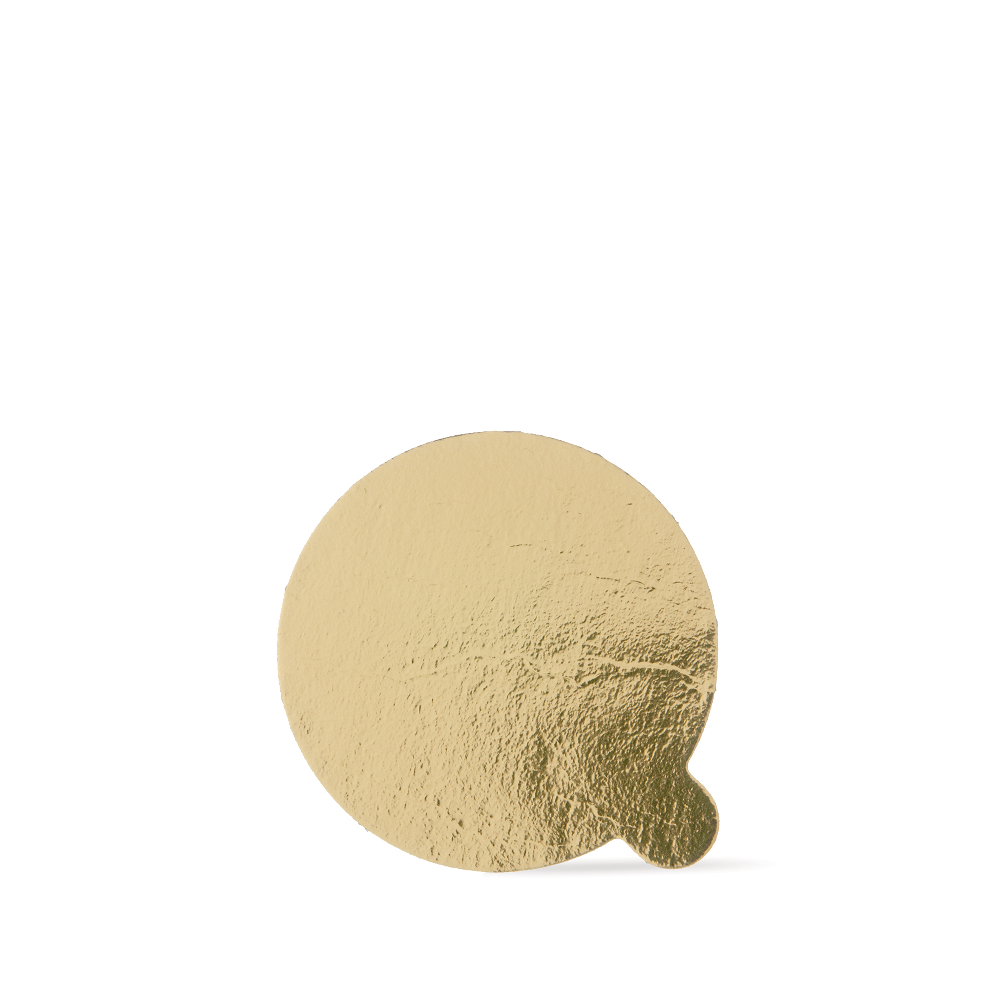 KLEINE TORTENSCHEIBEN RUND 7 CM MIT LASCHE, AUS GOLD KASCHIERTEM KARTON
