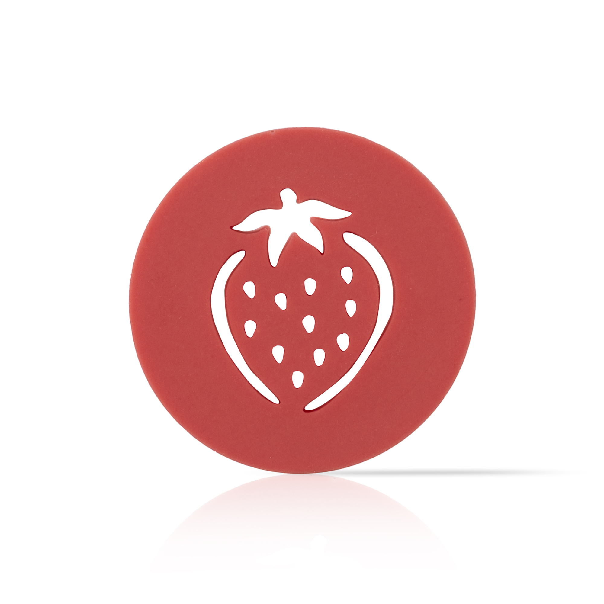 SPITZEN AUFLEGER "ERDBEERE", WEISSE SCHOKOLADE GEFÄRBT