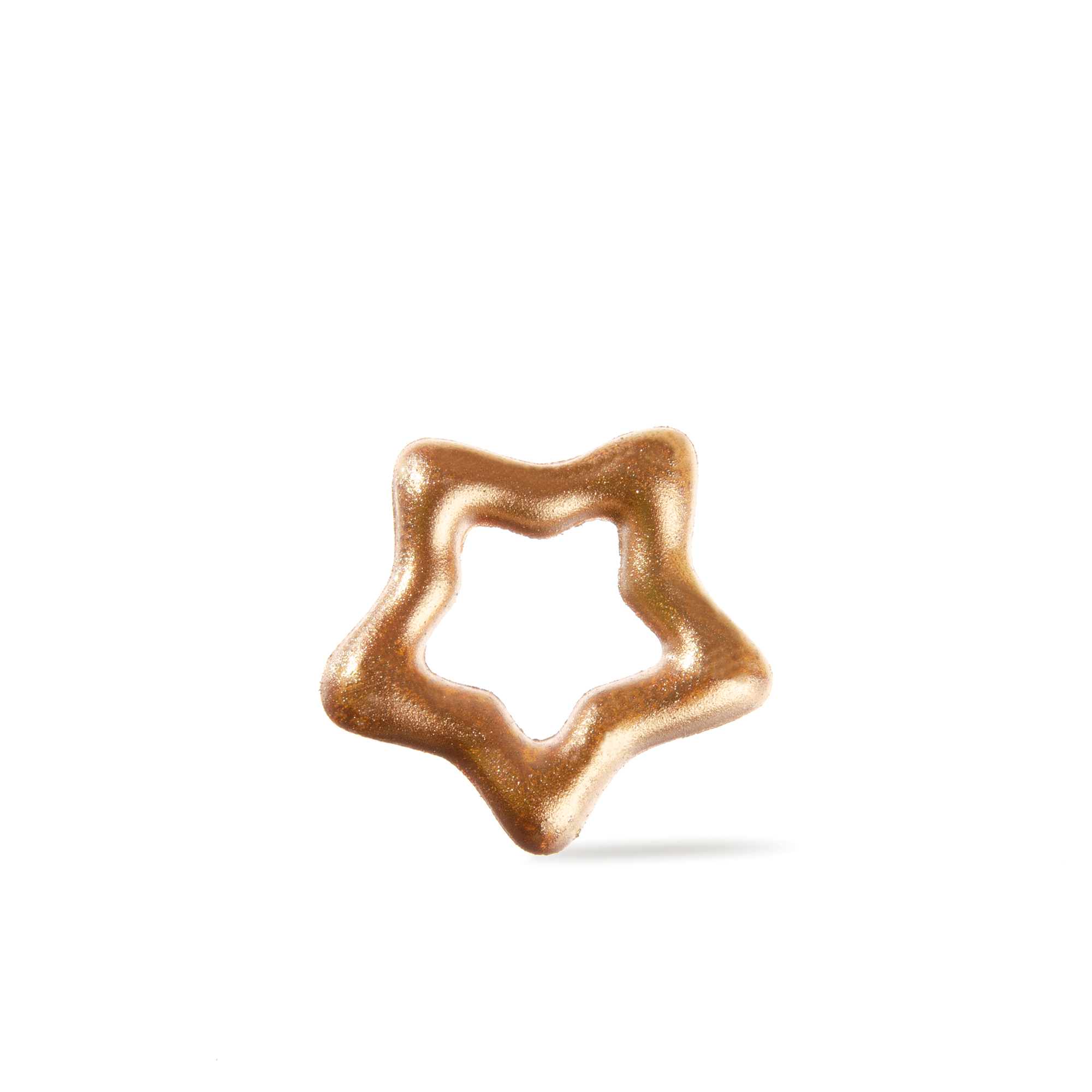 STERNE DURCHBROCHEN GOLDBRONZE METALLIC, WEISSE SCHOKOLADE GEFÄRBT