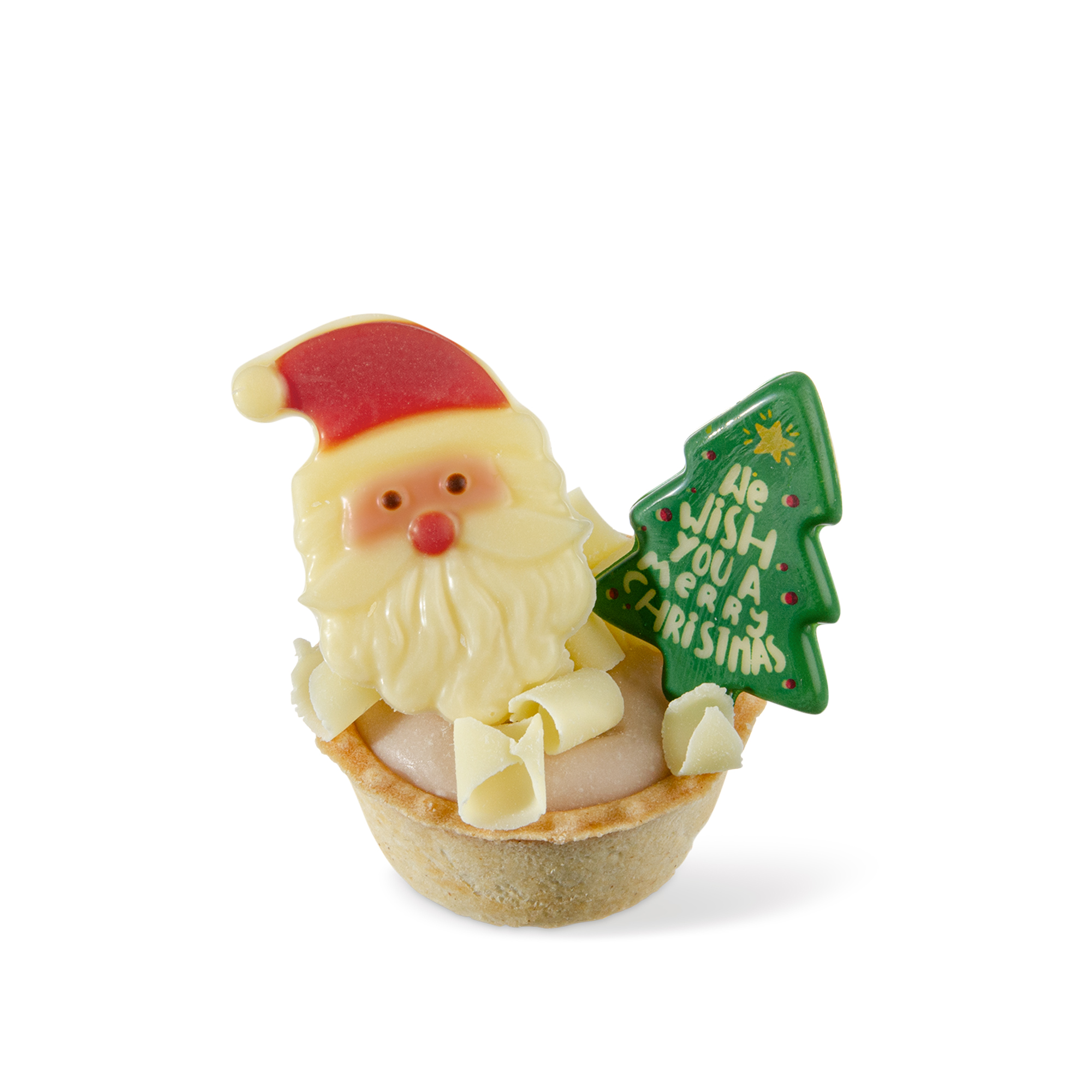 BÄUMCHEN AUFLEGER "MERRY CHRISTMAS", WEISSE SCHOKOLADE BEDRUCKT