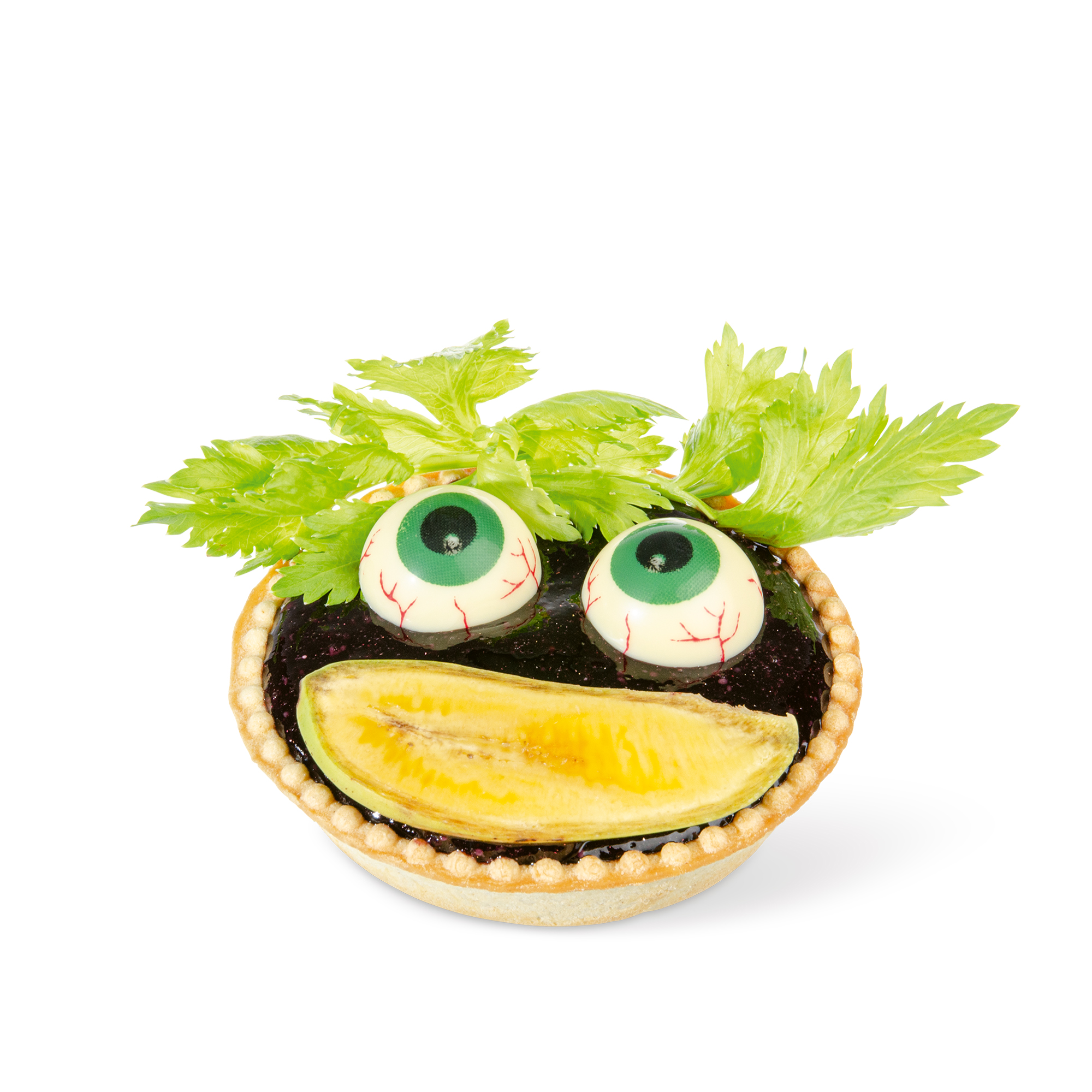 HALLOWEEN AUGEN HALBRUND 3D, WEISSE SCHOKOLADE BEDRUCKT