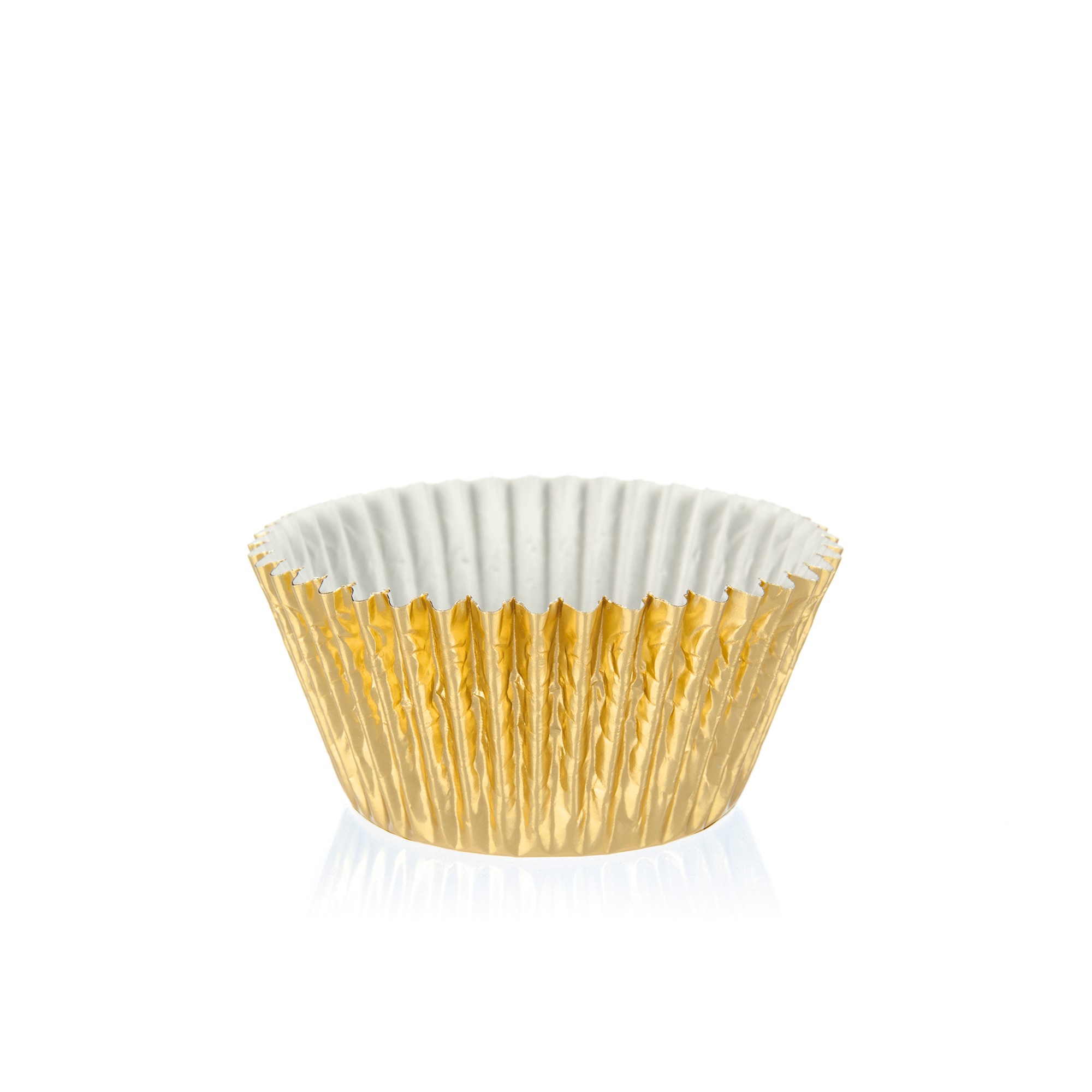 GOLD METALLIC CUPCAKE- & MUFFINKAPSELN, FOLIELAMINIERTER PERGAMENTERSATZ FETTDICHT