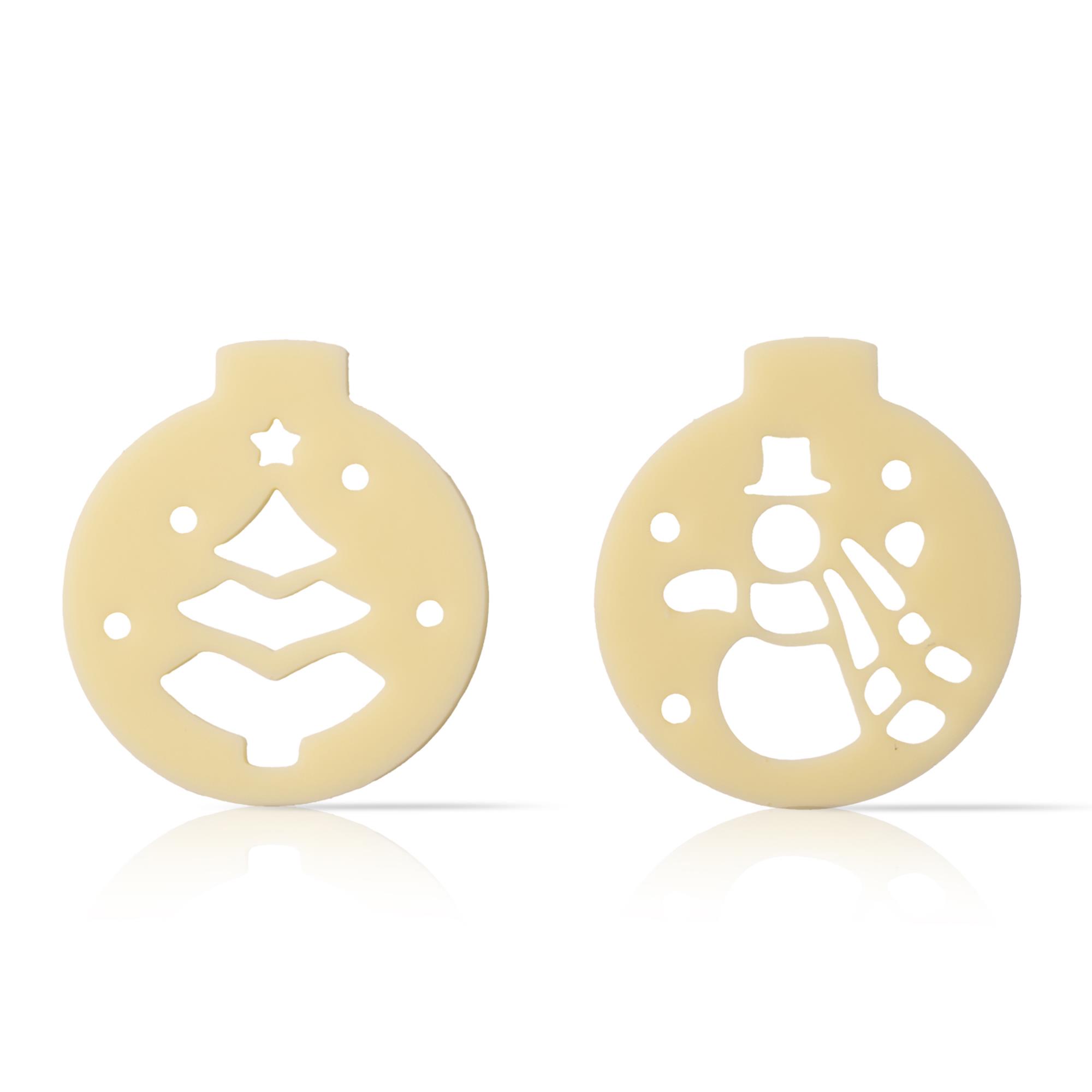 WEIHNACHTSKUGEL AUFLEGER SORTIERT,WEISSE SCHOKOLADE