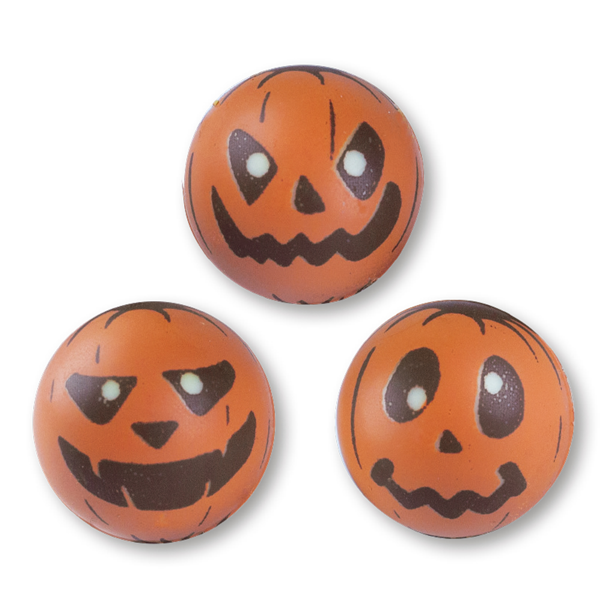 HALLOWEEN GESICHTER 3D, DUNKLE SCHOKOLADE ORANGE BEDRUCKT