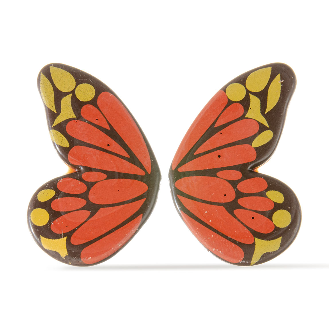 SCHMETTERLING FLÜGEL ROT, DUNKLE SCHOKOLADE BEDRUCKT SCHMETTERLING FLÜGEL ROT, DUNKLE SCHOKOLADE BEDRUCKT