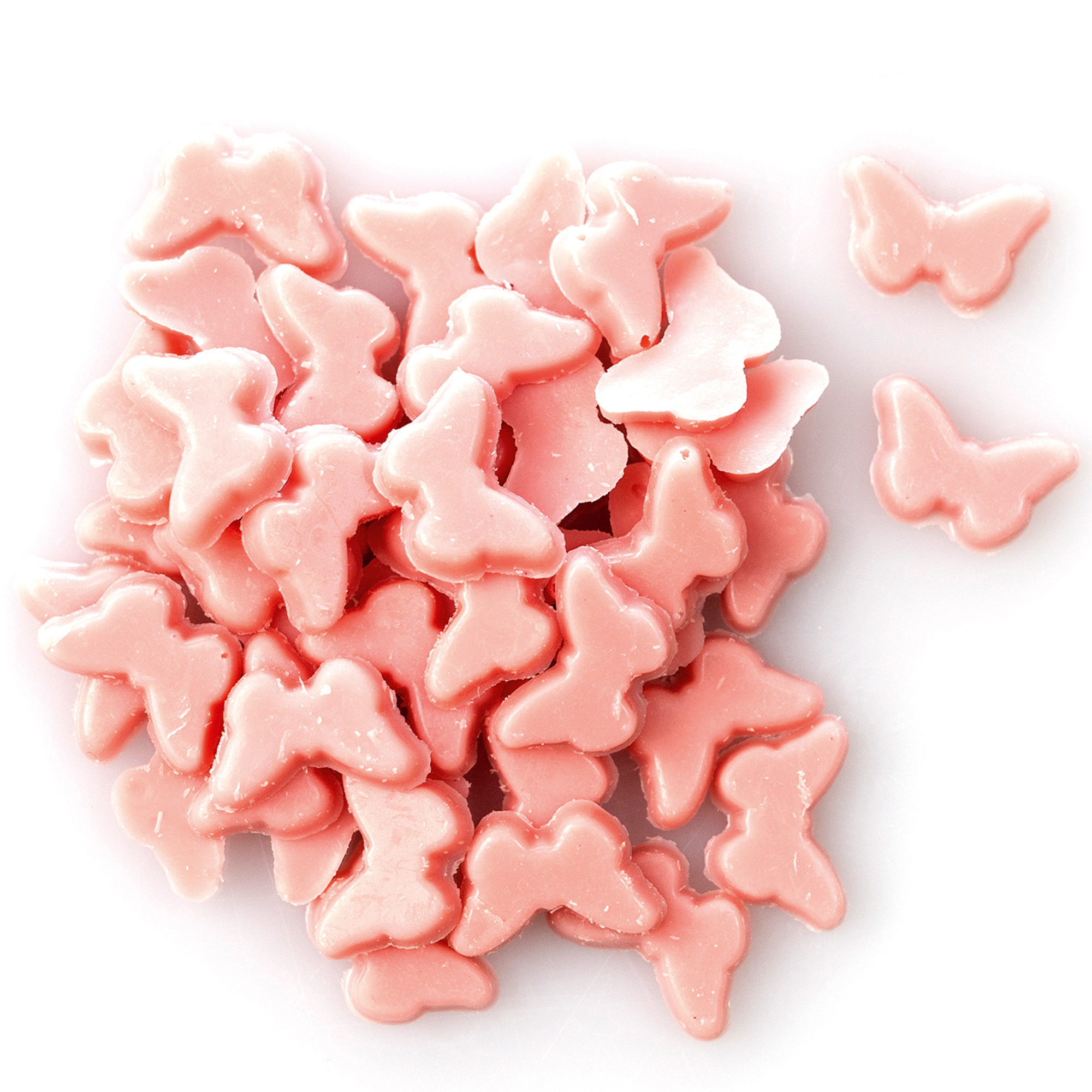 STREU SCHMETTERLINGE PINK, WEISSE SCHOKOLADE GEFÄRBT