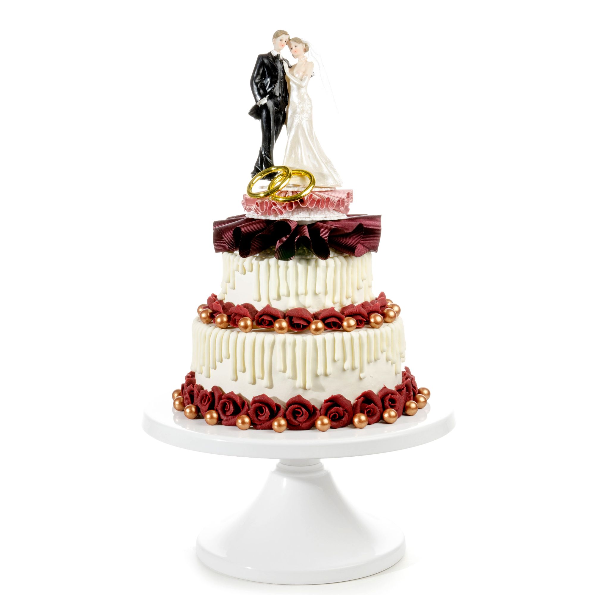 JULIA MIT RINGEN BURGUND, RESIN HANDBEMALT