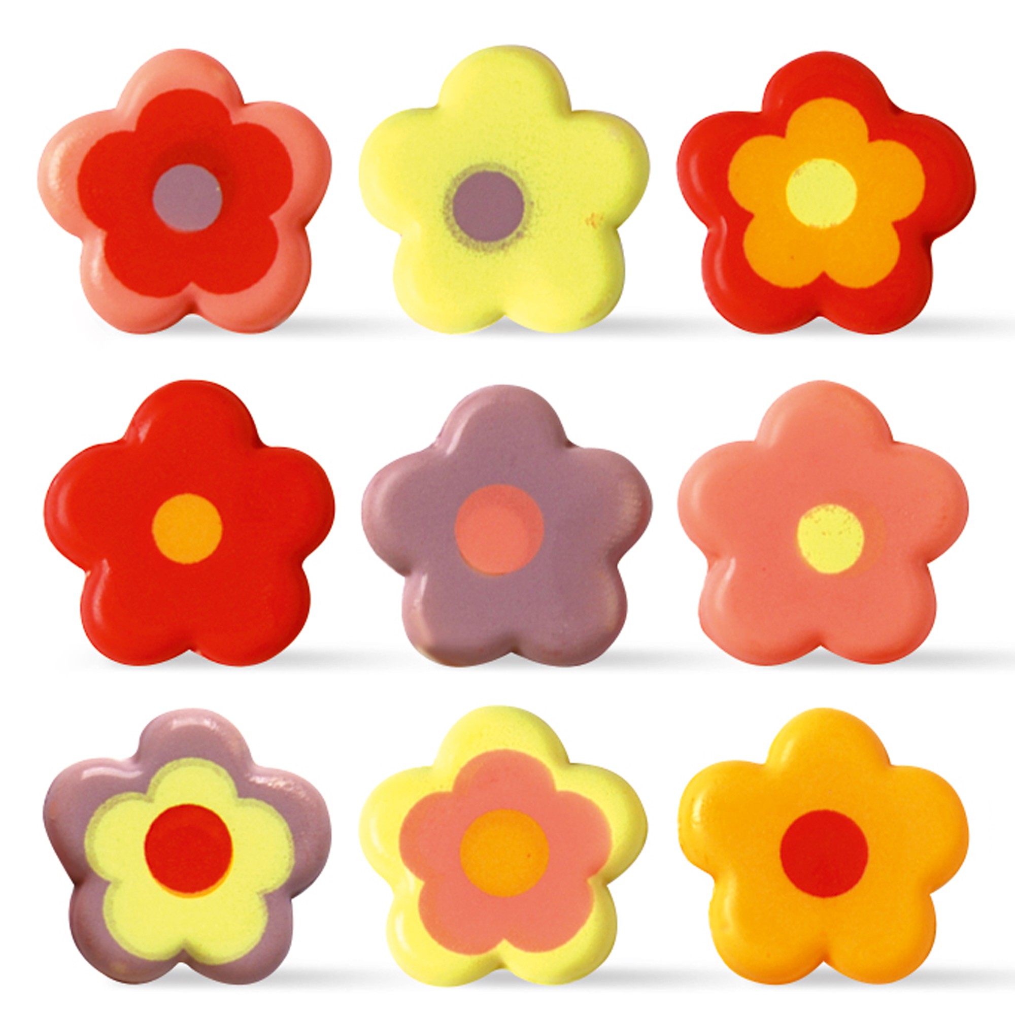 BUNTE BLÜTEN, WEISSE SCHOKOLADE BEDRUCKT