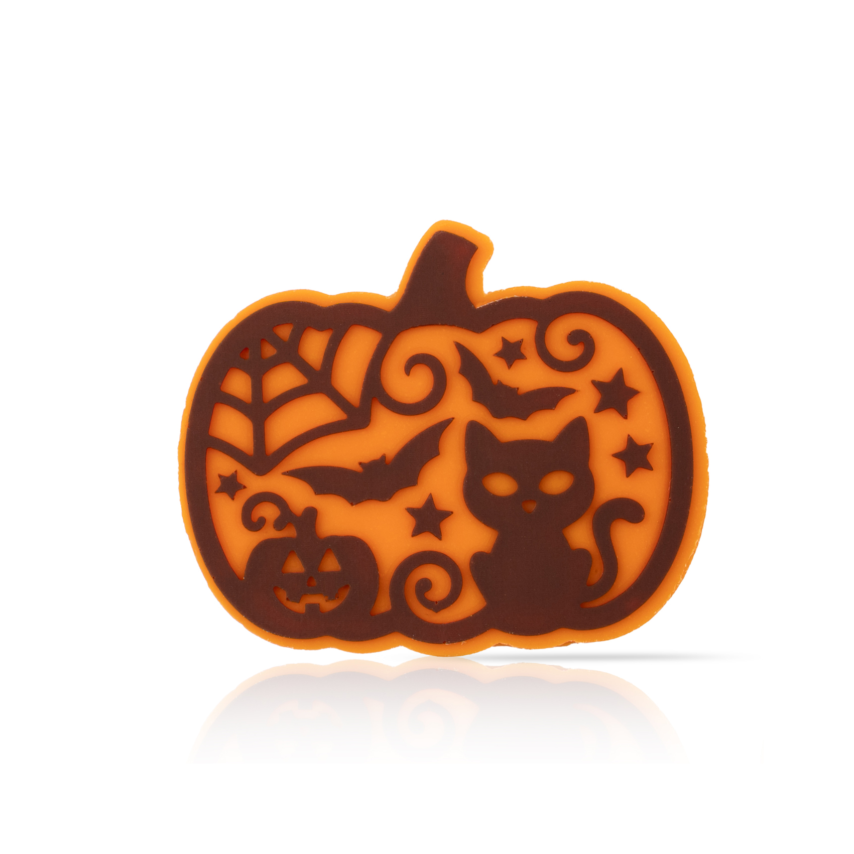 RELIEF HALLOWEEN KÜRBIS AUFLEGER, WEISSE SCHOKOLADE GEFÄRBT