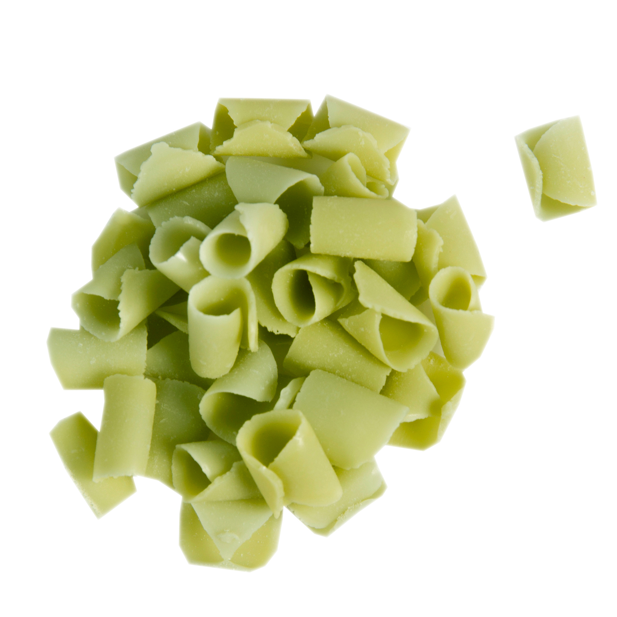 DEKO CURLS GRÜN, WEISSE SCHOKOLADE GEFÄRBT DEKO CURLS GRÜN, WEISSE SCHOKOLADE GEFÄRBT